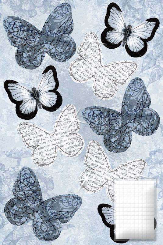 Deko Schmetterlinge Shabby Aqua
