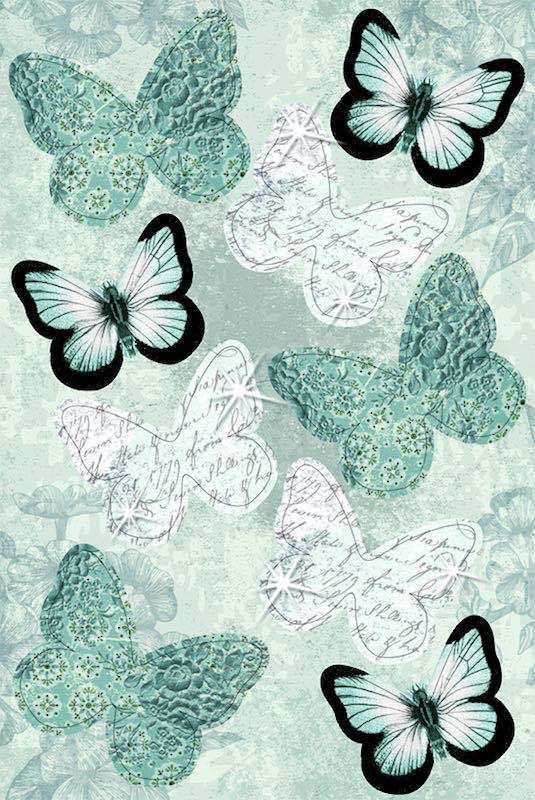 Deko Schmetterlinge Shabby Aqua