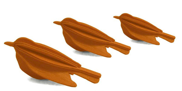 Lovi Minibirds, 5 cm, Orange, 3 Stück