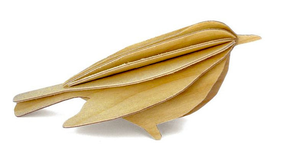 Lovi Bird, 16 cm, Natural Wood